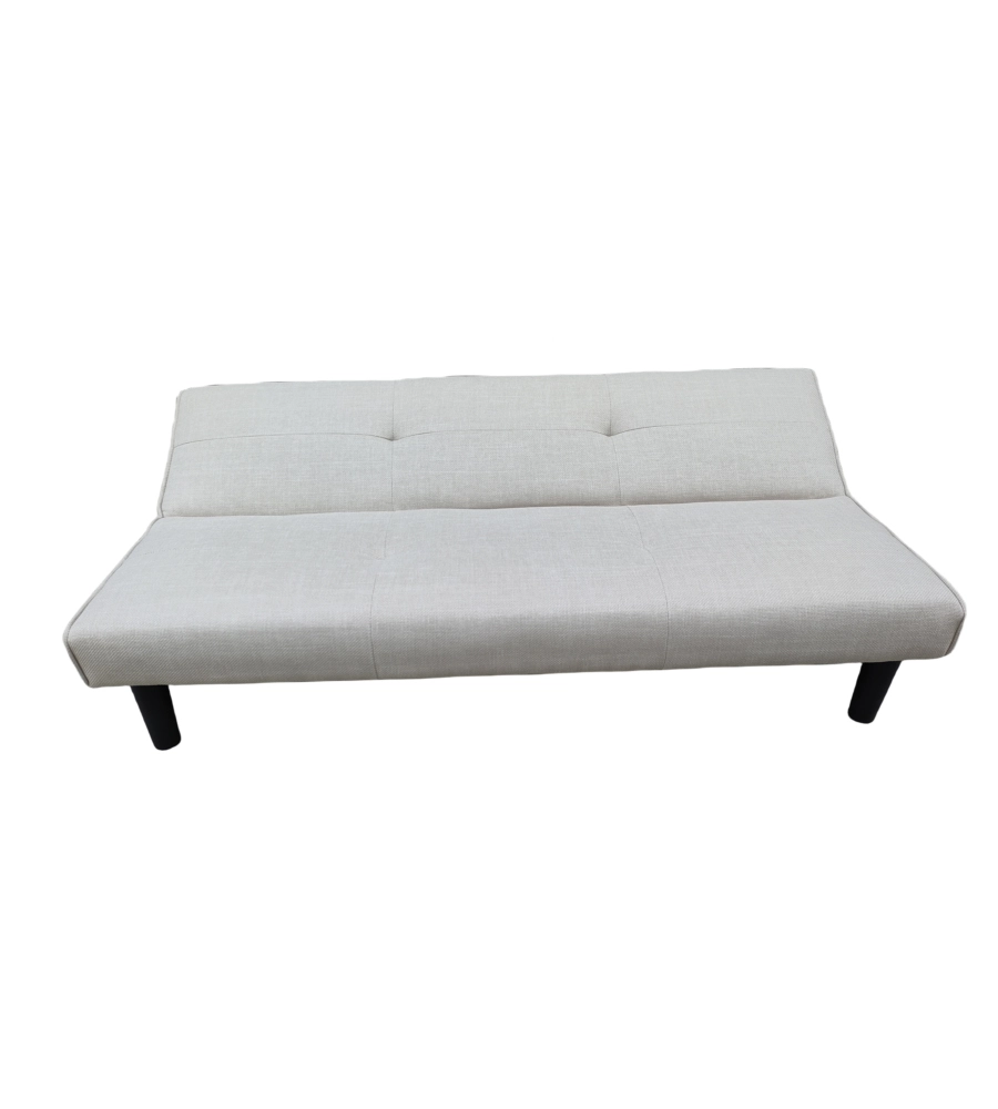 Divano letto 3 posti "astrid" in tessuto tortora, 168x74x78 cm